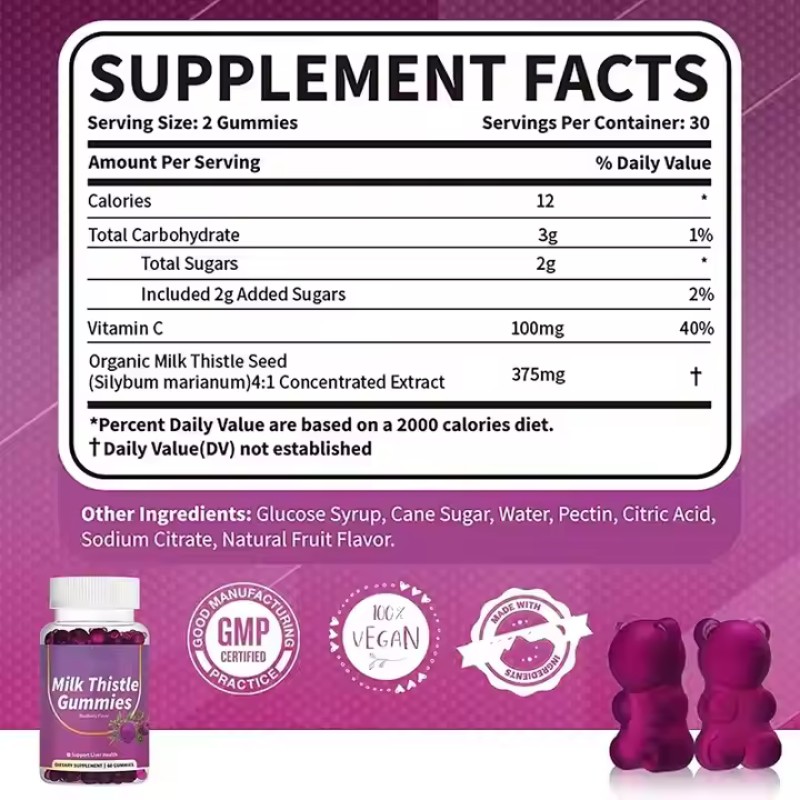 Milk Thistle Gummies Factory - Best Price Hangover Support Supplement