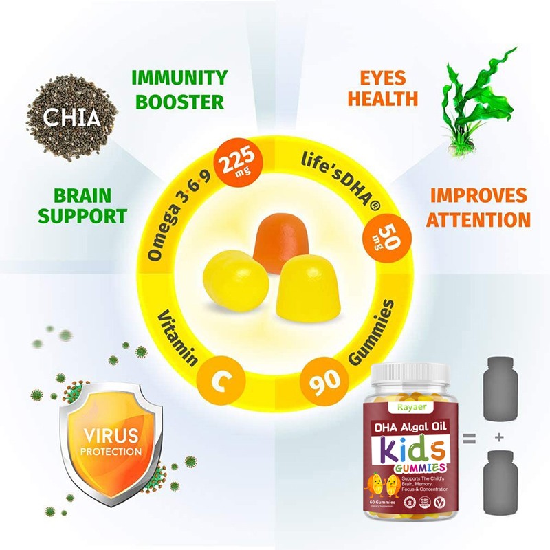 DHA Algae Oil Gummies Manufacturer - OEM Kids Immunity Support