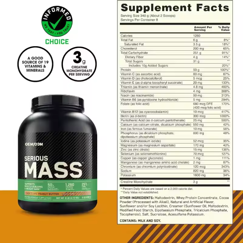 Creatine Protein Powder Factory - Premium Mass Gainer with Vitamins