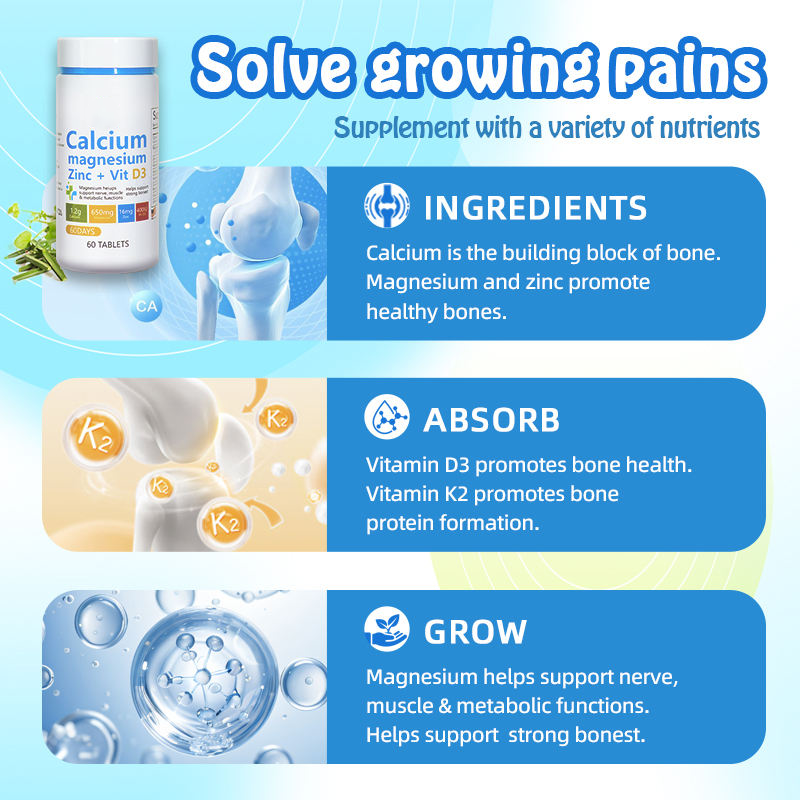 Calcium Magnesium Zinc Tablets Supplier - ODM/OEM High Potency Formula