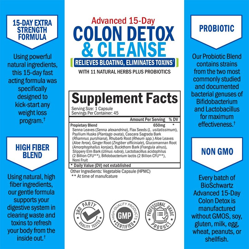 Colon Detox Capsules Supplier - OEM Custom 15 Day Cleanse GMP Halal