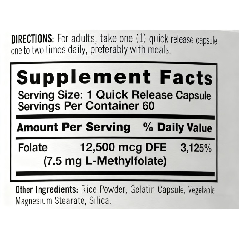 L Methyl Folate Capsules Supplier - OEM Custom 5-MTHF Methyl B12 Mood