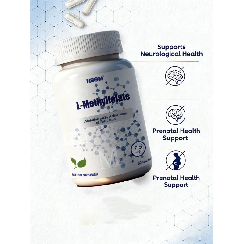 L Methyl Folate Capsules Supplier - OEM Custom 5-MTHF Methyl B12 Mood