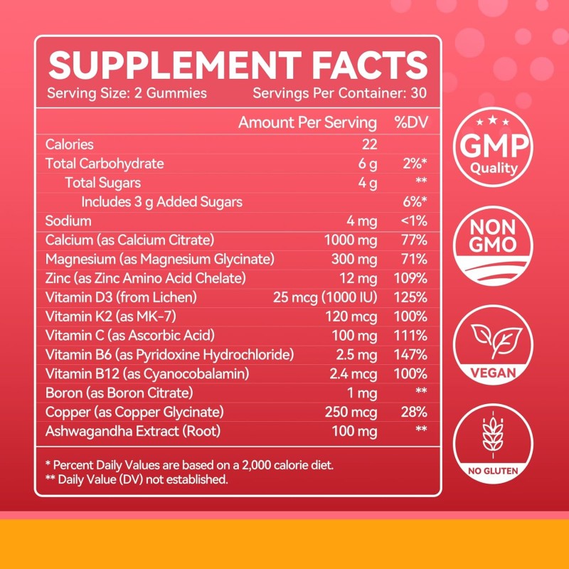 Calcium Magnesium Gummies Supplier - OEM Custom D3 K2 B12 B6 Citrate Mood