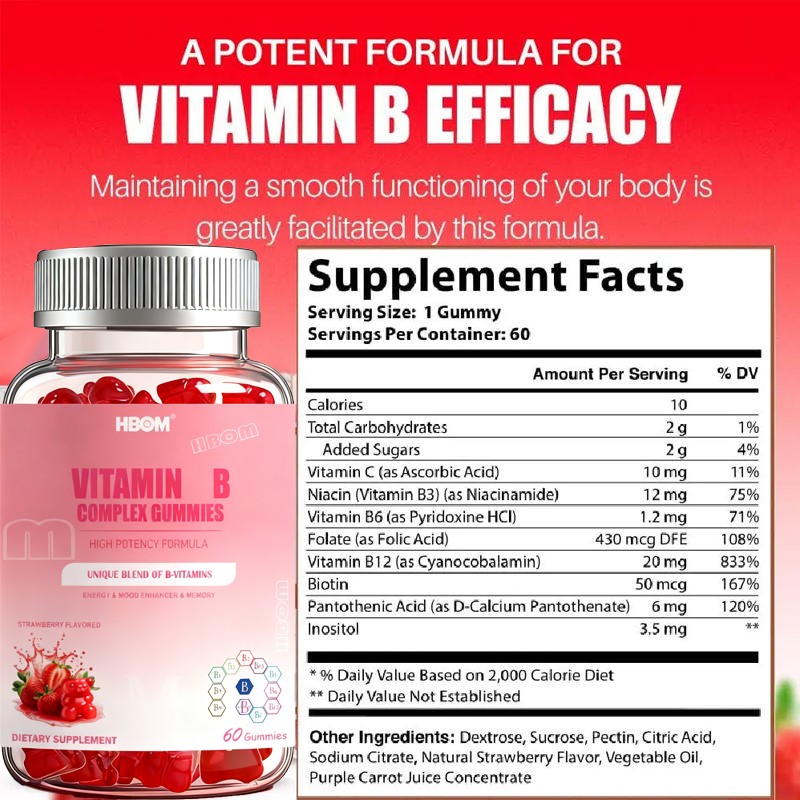 Vitamin B Gummies Manufacturer - OEM Custom B1 B2 Complex Sugar Free