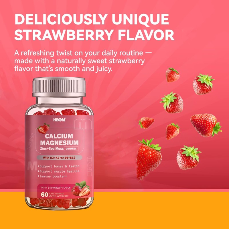 Calcium Gummies Supplier - OEM Custom Herbal Bone Strength D3 K2 Magnesium