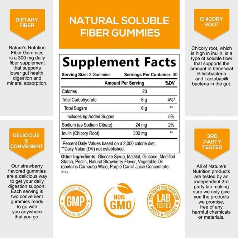 Amazon Private Label Natural Dietary Fiber Supplement for Natural Digestion Adults Fiber Gummies