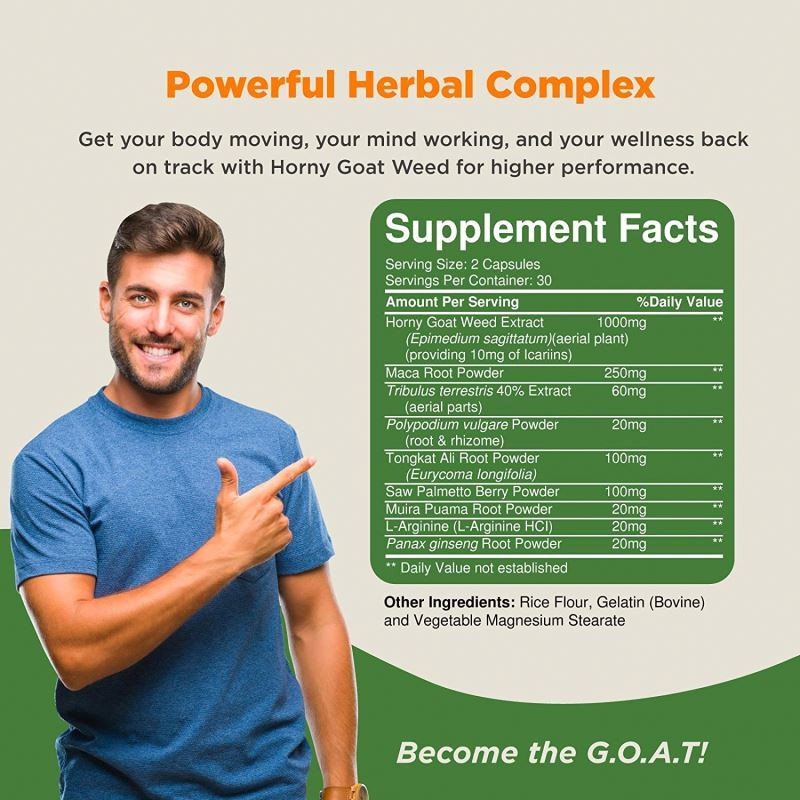 Energy Booster Maca Goat Weed Herbal Complex Capsule