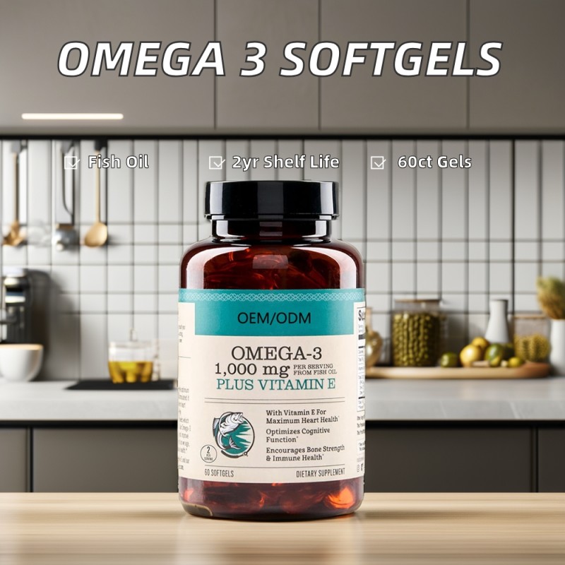 Alaskan Fish Oil Omega 3 2000mg Softgels with Vitamin E DHA EPA for Adult & Teenagers' Heart Brain Joint Health