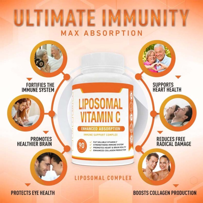Private Label Professional Manufacturer 100% Nature  Immune System Support Liposomal Vitamin C Gummies