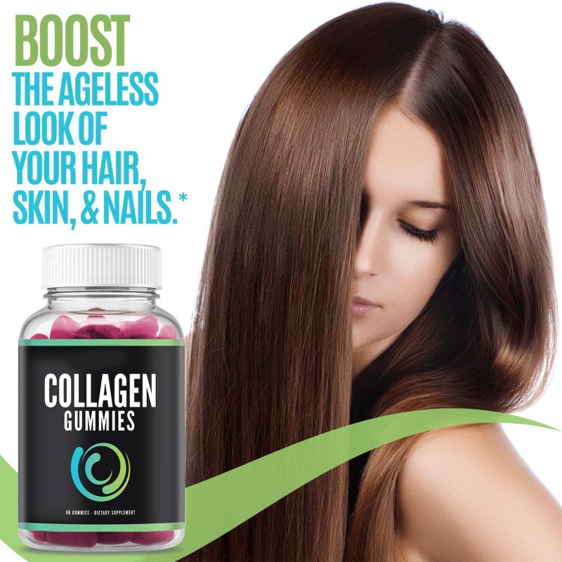 Private Label Vitamin and Supplements Hair Skin Nails Vegan Biotin Collagen Gummies