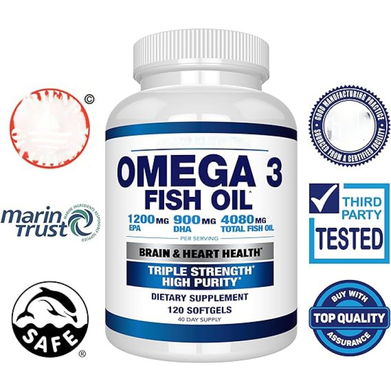 Private Label OEM High Quality 120 Pieces Deep Sea Omega 3 Fish Oil Softgel Capsules Food Supplement