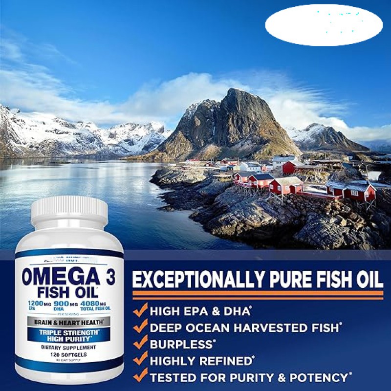 Private Label OEM High Quality 120 Pieces Deep Sea Omega 3 Fish Oil Softgel Capsules Food Supplement
