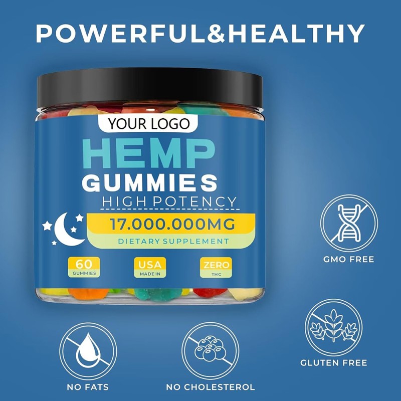 ODM Gummies Flavor Organic Ingredients Private Label Gummy Supplement Hemp Natural Stress Relief Herbal Supplements Gummy Candy