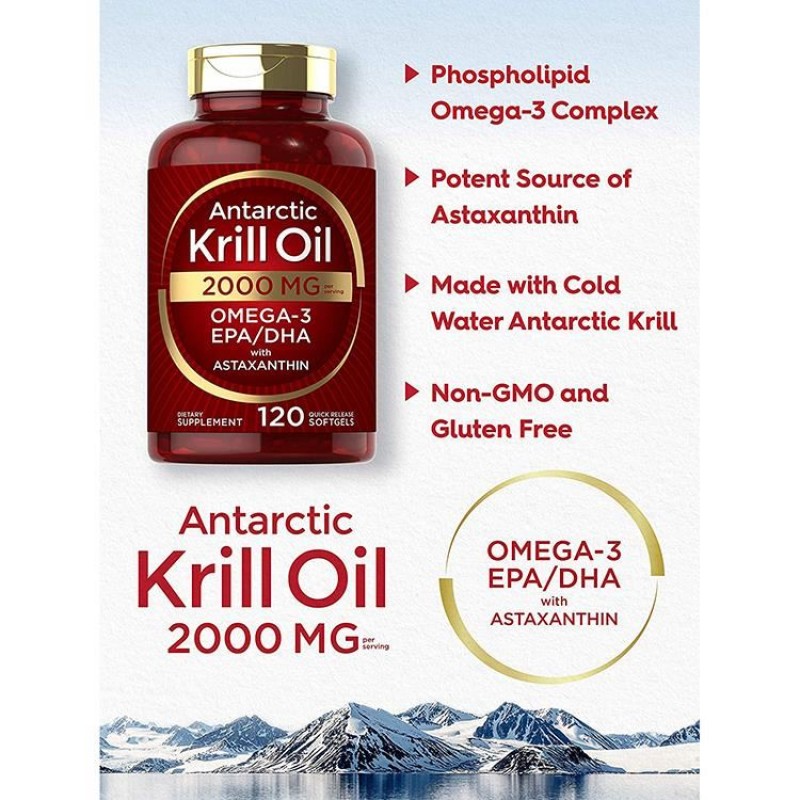 Customized Good Quality Natural With Astaxanthin and Phospholipids Antarctic Krill Oil Capsule