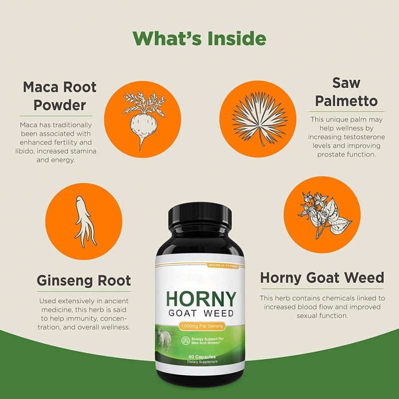 Energy Booster Maca Goat Weed Herbal Complex Capsule