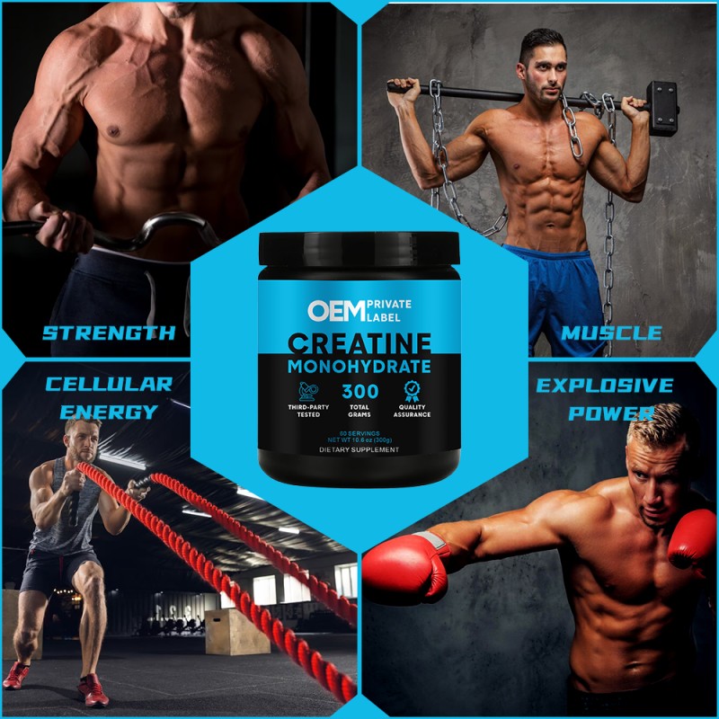 Private Label Creatine Monohydrate Powder 99%  Creatine Pre Workout Creatine Monohydrate Capsules