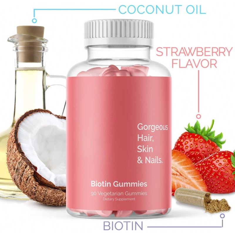 Amazon Best Sellers MSM Hyaluronic Acid B Vitamins Vegetarian Friendly Biotin Gummies for Skin Care Hair Growth Support Beauty