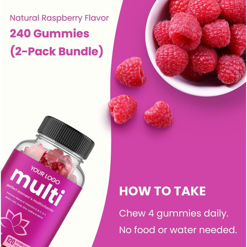 Private Label Factory Wholesale Support Holistic Health Daily Dietary Supplement Multivitamin Gummy for Women Vitamins Newborn