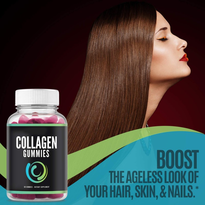 Private Label Vitamin and Supplements Hair Skin Nails Vegan Biotin Collagen Gummies