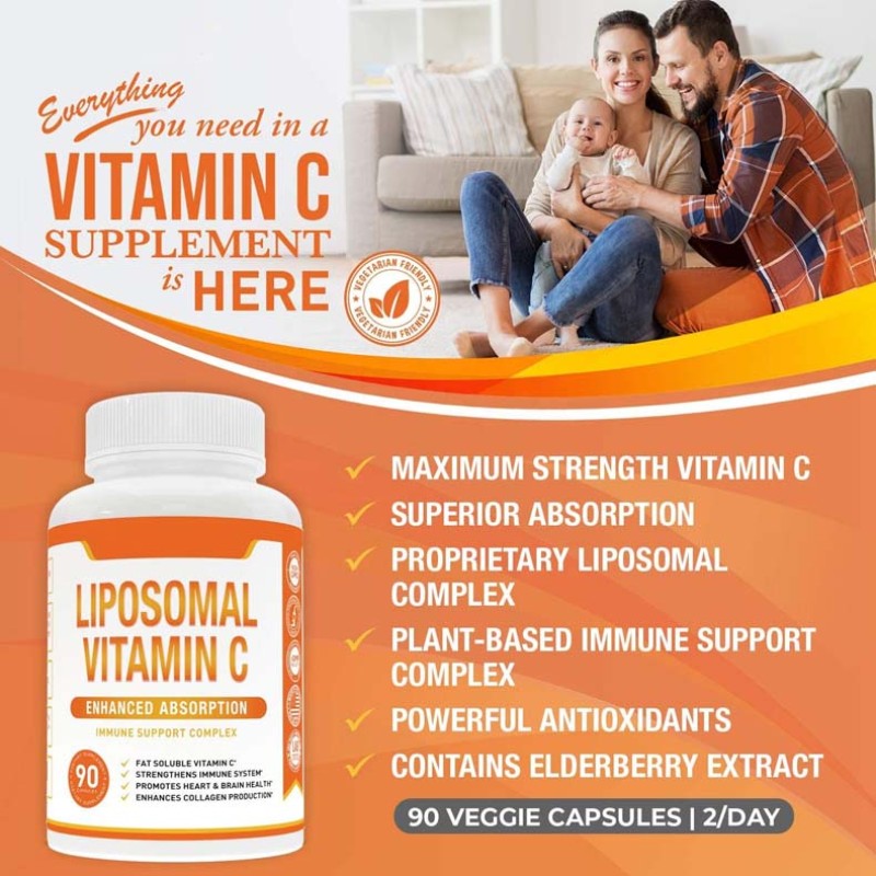 Private Label Professional Manufacturer 100% Nature  Immune System Support Liposomal Vitamin C Gummies