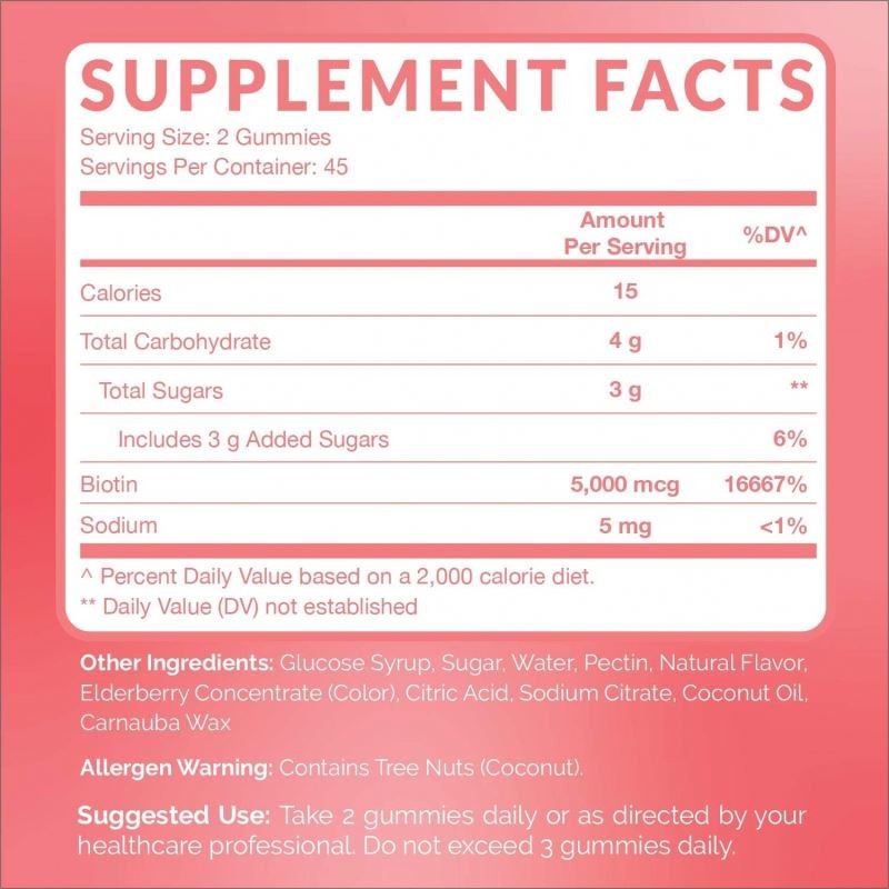 Amazon Best Sellers MSM Hyaluronic Acid B Vitamins Vegetarian Friendly Biotin Gummies for Skin Care Hair Growth Support Beauty