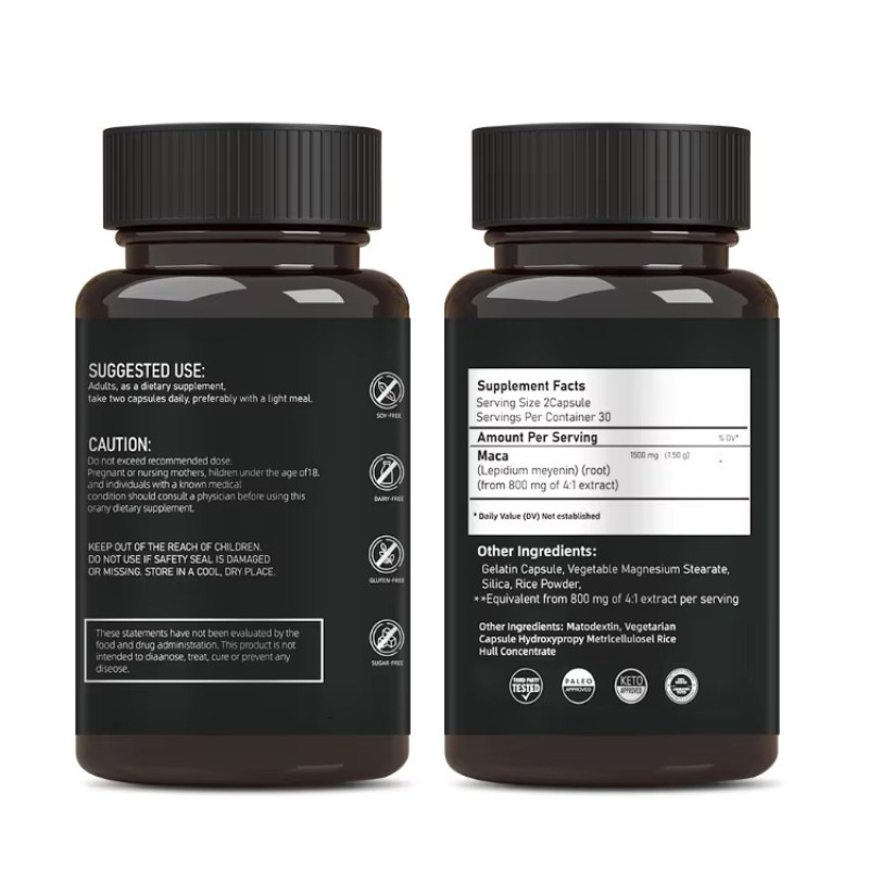 Black Maca Capsules Supplier - OEM Customized Root Extract