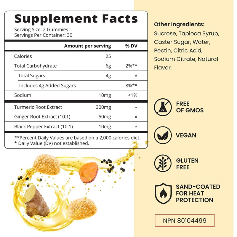 Turmeric Ginger Gummies Manufacturer - OEM Vegan Curcumin Supplement