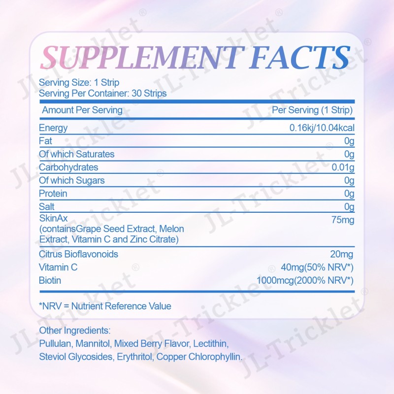 Biotin Oral Film Supplier - JULONG Top Selling Fast Dissolving