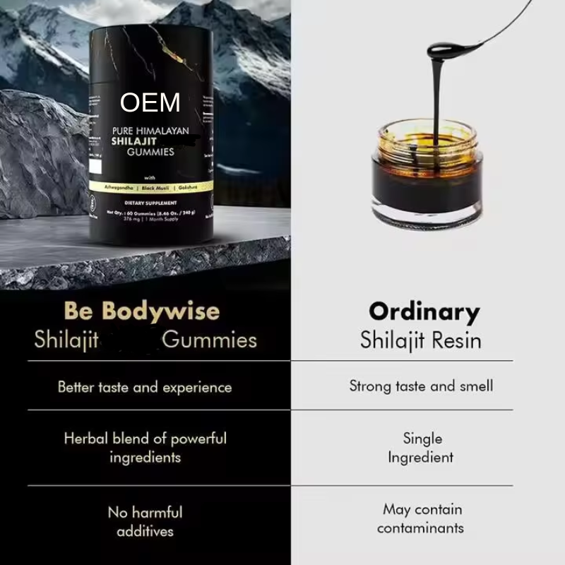 Shilajit Gummy Factory - OEM ODM Pure Himalayan Energy Heart Blood