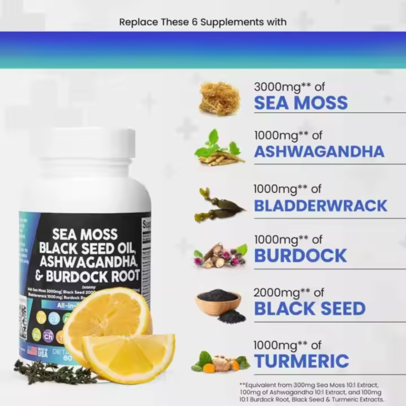 Sea Moss Capsules Manufacturer - Private Label Customized All-in-One Adult