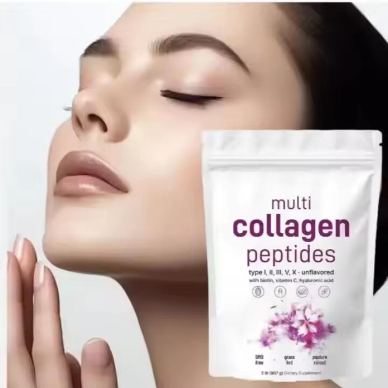 Multi Collagen Peptides Powder Factory - OEM Custom Unflavored Biotin Hyaluronic