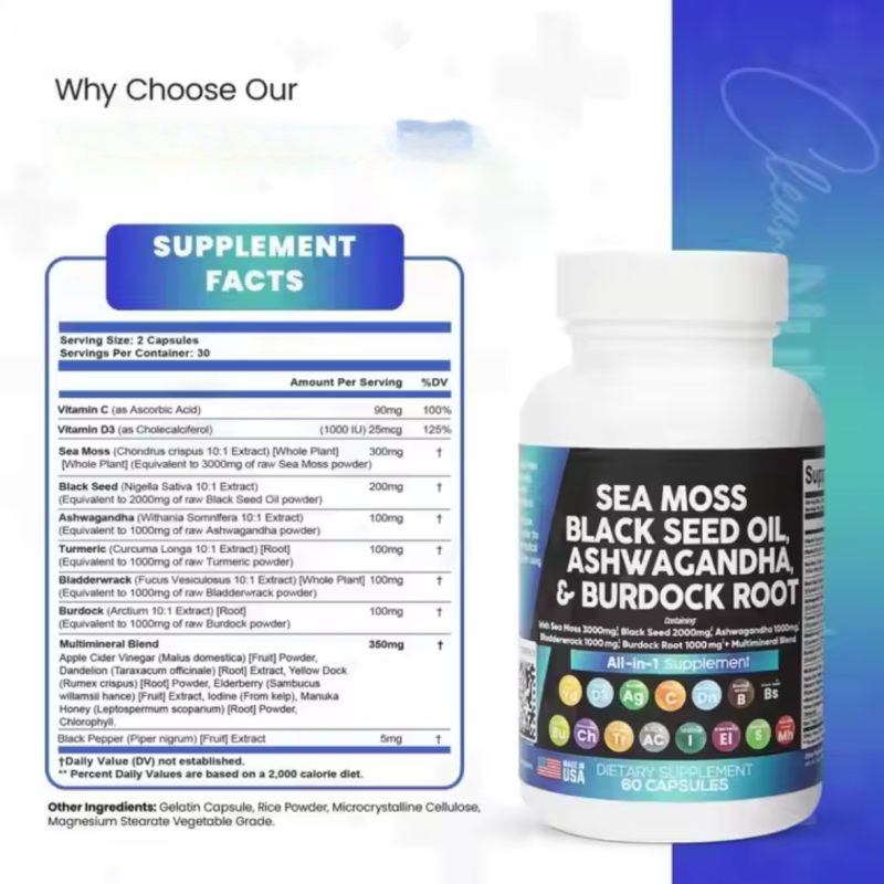 Sea Moss Capsules Manufacturer - Private Label Customized All-in-One Adult