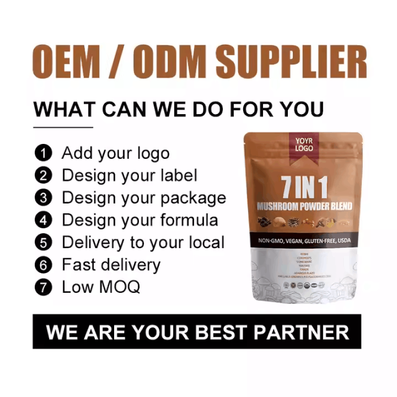 Mushroom Extract Blend Powder Supplier - OEM Custom Organic 7 in 1 Reishi Cordyceps