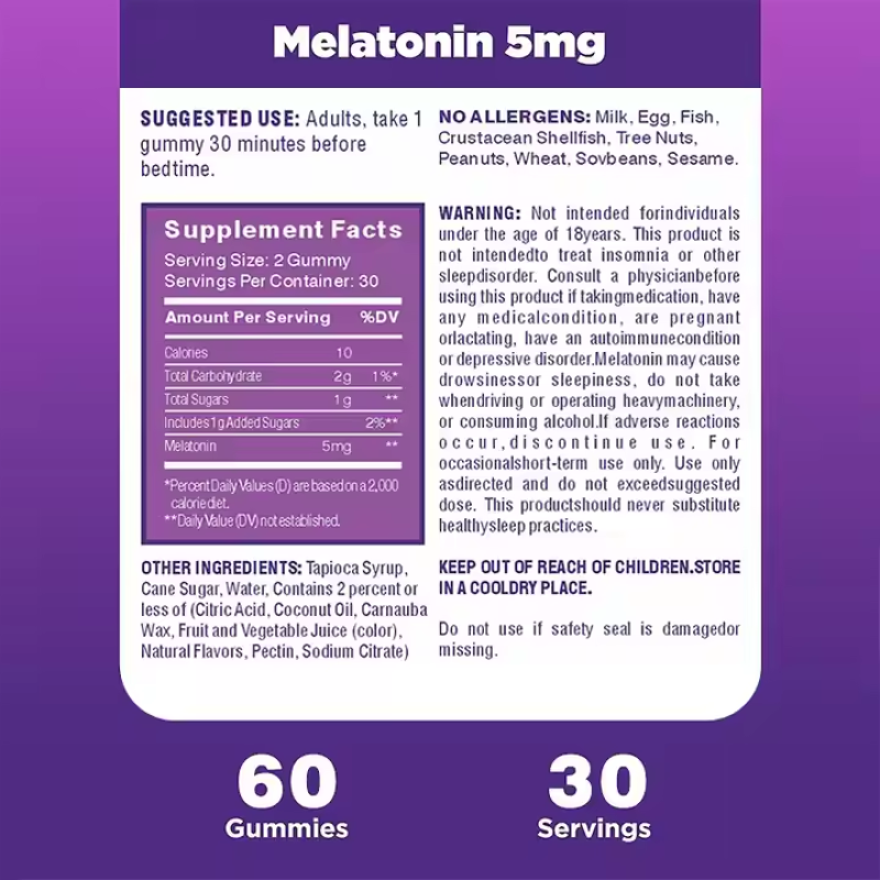 Melatonin Gummies Manufacturer - Private Label Raspberry Sugar Free Vegan