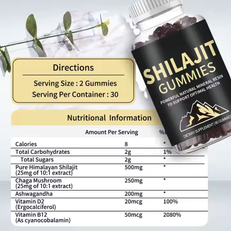 Shilajit Gummies Manufacturer - Private Label OEM Himalayan Pure 60 Count