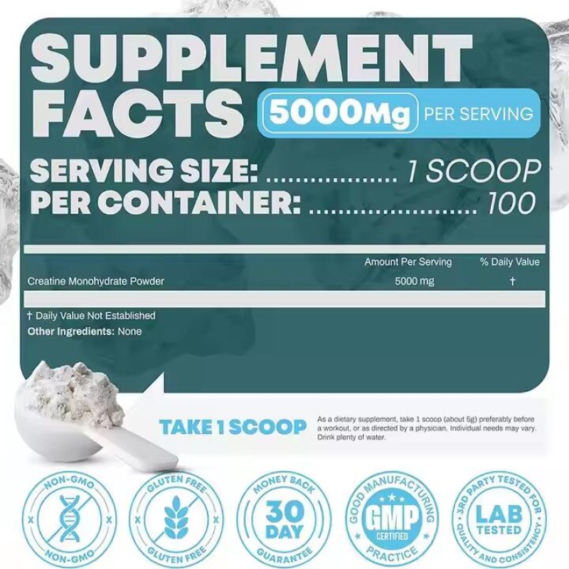 Creatine Monohydrate Powder Manufacturer - OEM Private Label 500g Pure Unflavored