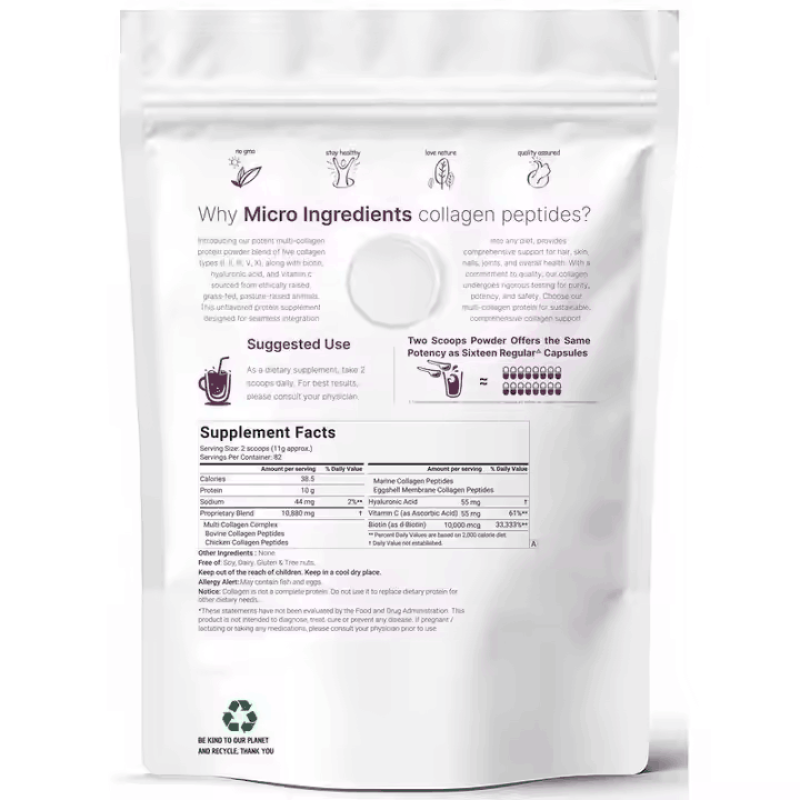 Multi Collagen Peptides Powder Factory - OEM Custom Unflavored Biotin Hyaluronic