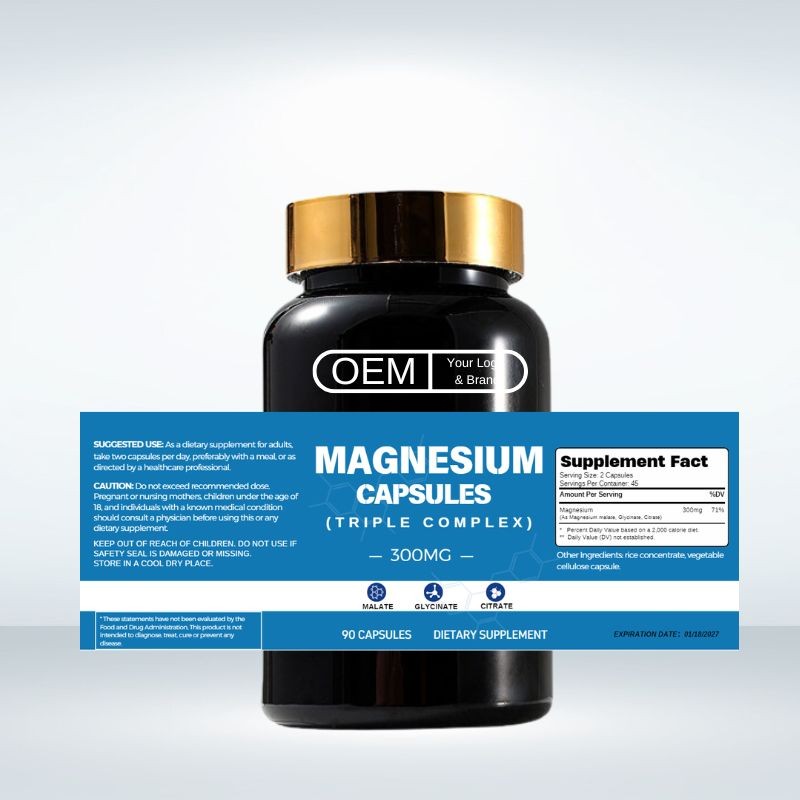 Magnesium Capsules Factory - OEM High Quality Triple Compound 500 mg Private