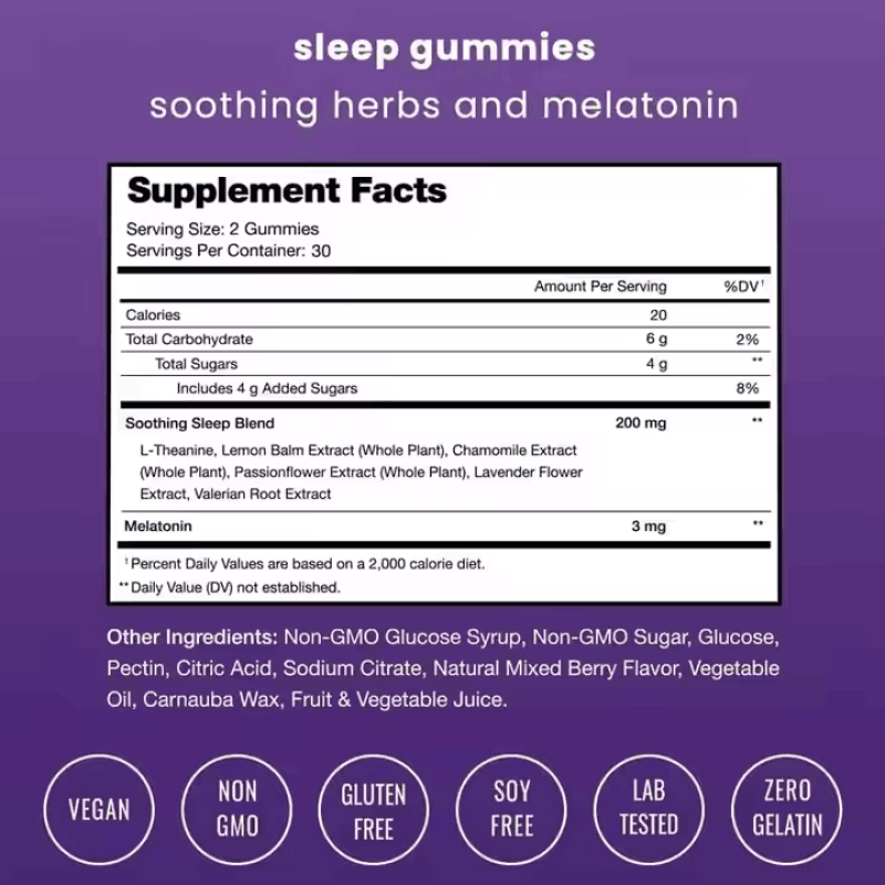 Melatonin Gummies Manufacturer - OEM Private Label Soothing Herbs Sleep Relax