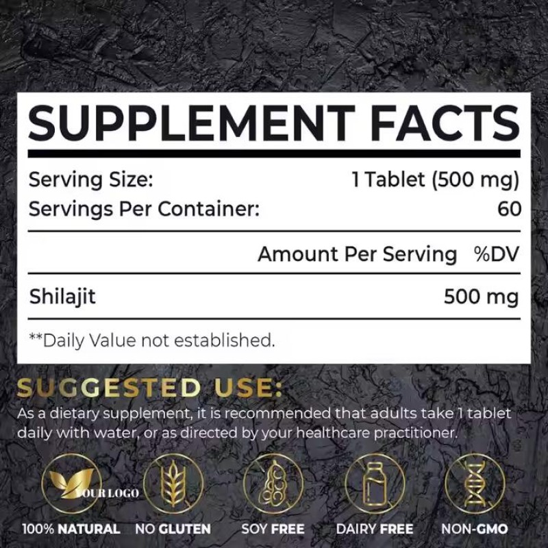 Himalayan Shilajit Resin Supplier - OEM Custom Pure Natural Extract Tablets
