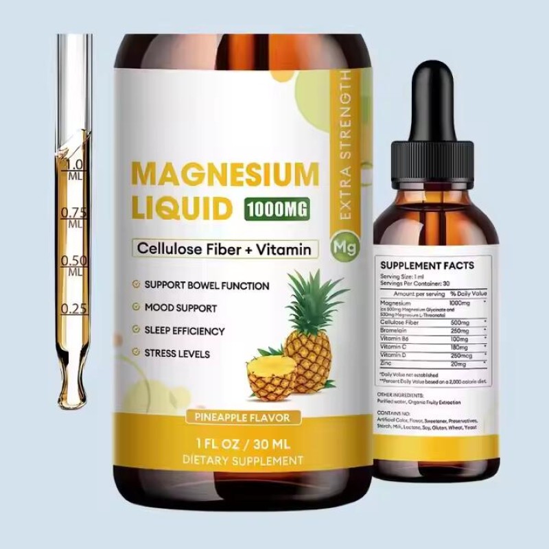 Magnesium Citrate Drops Manufacturer - OEM ODM Pineapple Flavor L-Threonate Liquid