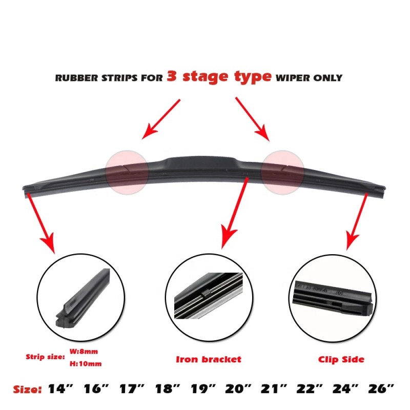 Universal Wiper Blade Factory - U Hook 14-26 Inch Hybrid Design