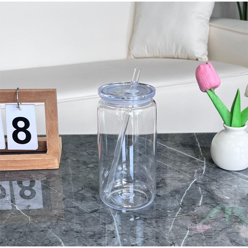 Acrylic Cup Manufacturer - 16oz Transparent with Straw