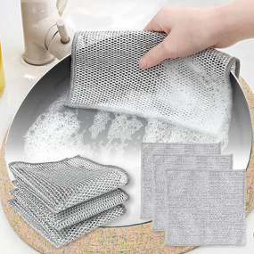 Microfiber Dishcloth Supplier - Silver Wire Ball Kitchen Clean