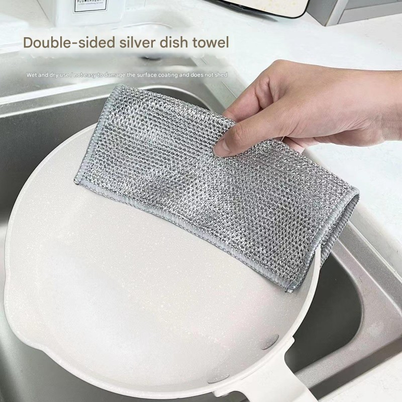 Microfiber Dishcloth Supplier - Silver Wire Ball Kitchen Clean