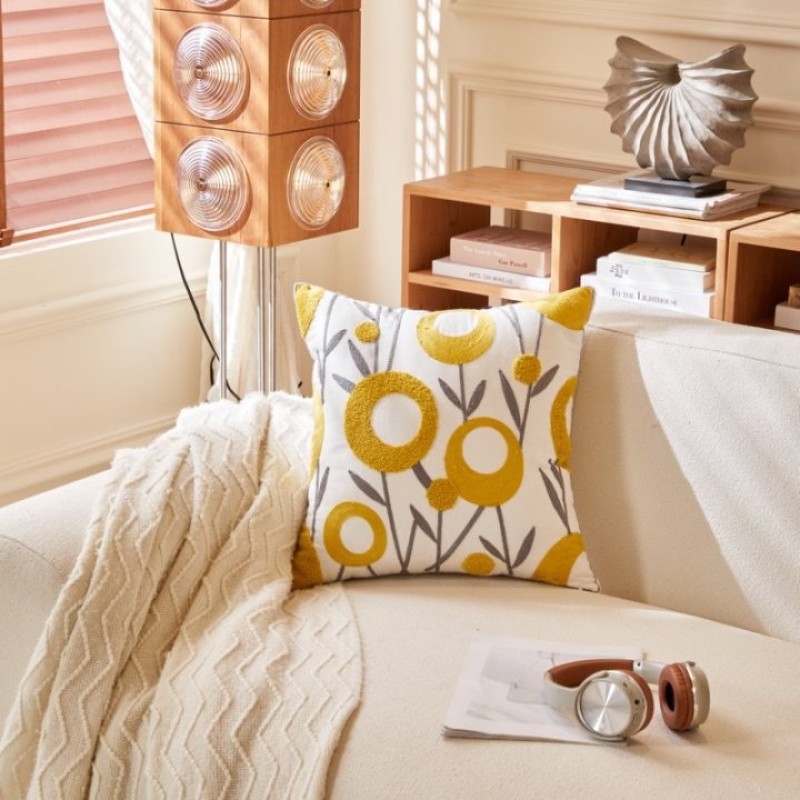 Embroidered Pillowcases Factory - Farmhouse Cotton Abstract