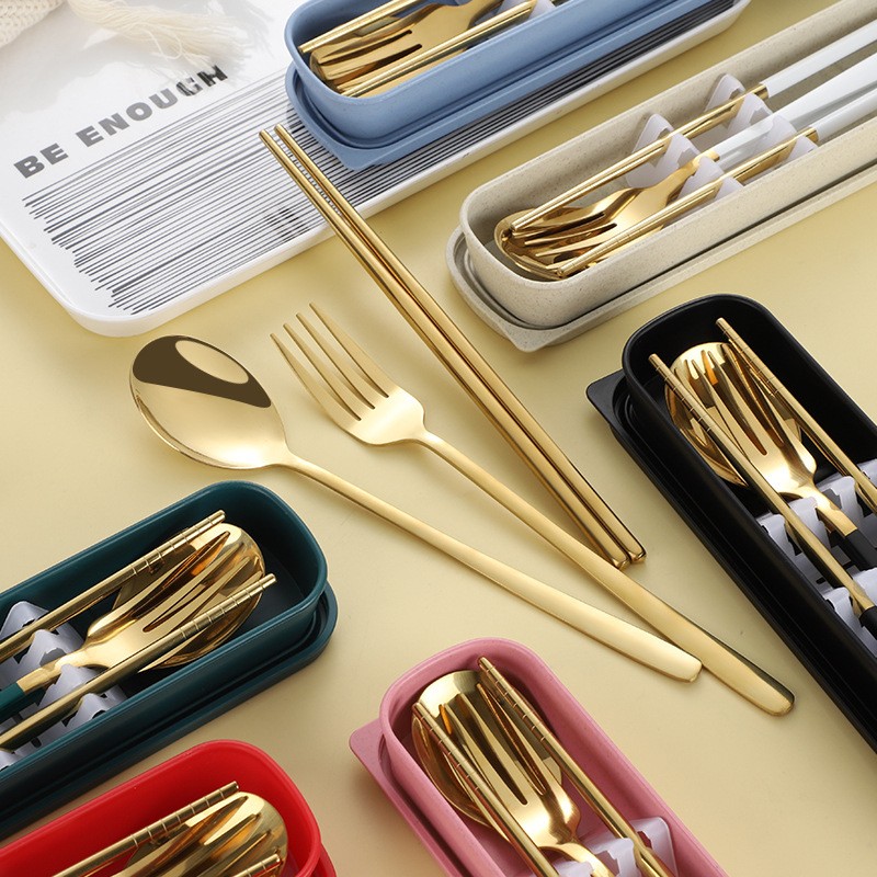 Cutlery Set Factory - Korean Gold Plated Colorful Handles