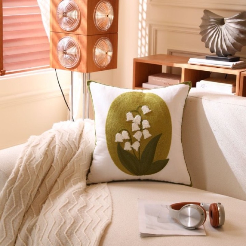 Embroidered Pillowcases Factory - Farmhouse Cotton Abstract