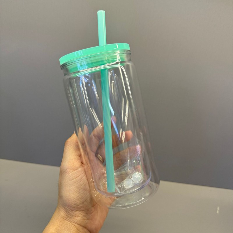 Acrylic Cup Manufacturer - 16oz Transparent with Straw